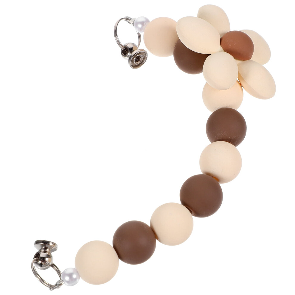 Lifkome Frcolor Silicone Flower Beaded Chain Phone Strap Lanyard 1 Set Phone Charm 9401284804161