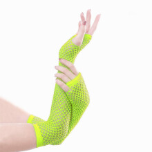 Women's Fingerless Fishnet Gloves & Arm Sleeves, 80s Party Style, High Elasticity, Compatible with Vintage Outfits