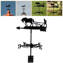 1Set Weathervane Horse Plowing Design for Garden Decorative Weather Vane 19.7x13x7.9in