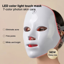 7-Color LED Face Mask with Touch Control, Rechargeable, Hands-Free, for At-Home Spa & Facial Wellness – Compatible with All Skin Types