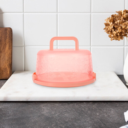 Reusable Cake Box Pink Plastic 1Pcs