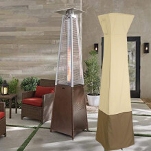 Waterproof Pyramid Torch Patio Heater Covers with Zipper, Heavy Duty Garden Windproof Heater Protector, UV-resistant Windproof Standing Heater Covers