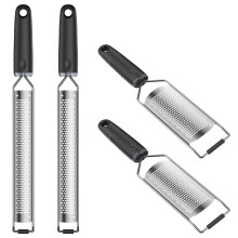 4-Pcs Stainless Steel Lemon Zester & Grater Set – Heavy Duty, Dishwasher Safe, Compatible with Parmesan, Ginger, Vegetables