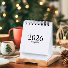 2026 Mini Desk Calendar - Compact Desktop Paper Calendar, Decorative Office Home Tabletop Ornament ( White )