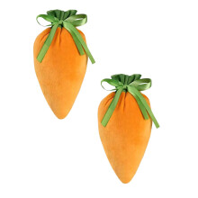 Party Carrot Candy Bags – 2pcs Handmade Fabric Treat Bags, Compatible with Easter & Birthday Celebrations, 5.12x7.87", Orange