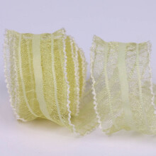 Chiffon Ribbon 10 Yards per Roll - Perfect for Wedding, Festive Decor, and Gift Wrapping-Light Yellow