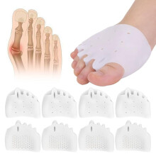 Silicone Toe Separators, 4 Pairs Gel Ball-of-Foot Cushions & Correctors for Overlapping/Hammer/Crooked Toes – Men & Women (Color Mix)