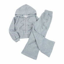 Girls' Summer Cotton-Blend 2-Piece Set, Solid/Print, Back-to-School Outfit for Ages 7-8 (Gray), Compatible with Kids Size 10-12