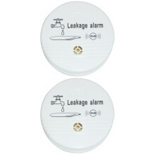 FRCOLOR2pcs Luide lekdetector met hoog alarmgeluid, zonder batterij, voor kelder, appartement, keuken en badkamer (wit)