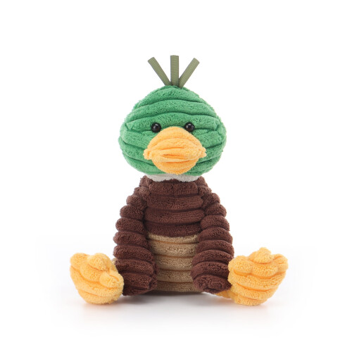 Pelúcia de pato-real de veludo cotelê para crianças, 18 cm (7 polegadas)