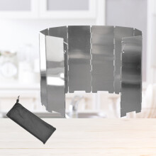 Aluminium Camping Windshield Foldable 24 x 8.5 cm