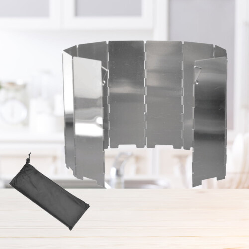 Aluminium Camping Windshield Foldable 24 x 8.5 cm