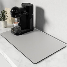 Tapis de bar absorbant 50 x 30 cm pour machine à café, essuie-vaisselle, gris sidéral – Compatible avec toutes les machines à café