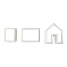 3 PCS Pastry Tools Pressable 3D Food Grade Plastic Press Baking Utensils Food-Grade Gingerbread House Non-Stick Kitchen
