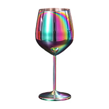 Stainless Wine Glasses, 17 Oz Rose Gold Goblets, Metal Stemmed Drinkware Cups, Copper Champagne for Indoor Outdoor Party Serving