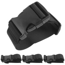 Luggage Straps for Connecting Bags, Black, Plastic and Fabric, 4 Pieces Travel Accessories