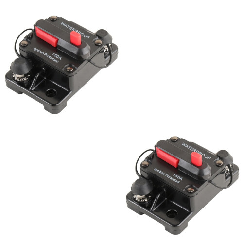 Dual Circuit Breaker 150A Waterproof Manual Reset 2 pcs