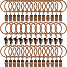 40 Pack Curtain Rings with Clips,Drapery Clips with Rings Fits up to 1 in Curtain Rod,Gold