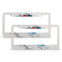 2 PCS Christmas 3D Snowman License Plate Cover, Aluminum Frame, 2-Hole, Compatible with All Cars