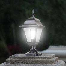 Outdoor Solar Post Light Lamp Lantern Fixtures,Waterproof Decorative Solar Pillar Light Warm&Cool White