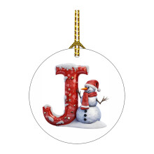 MoreHome 26-Letter Red & White Christmas Ornaments, Tree Pendant Decor, Xmas Hanging Party Supplies