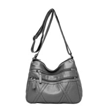 Mehrfach unterteilte Schultertasche aus weichem Leder für Damen – Geräumige Umhängetasche, perfekt für Mütter