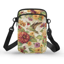 Kolibri Umhängetasche mit verstellbarem Riemen und Doppelreißverschluss, Polyester, 4,33 x 1,97 x 7,09 cm, für Damen