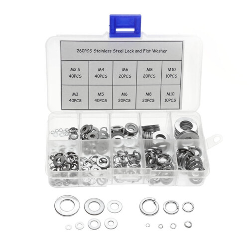 Washer Washers Stainless Steel Spring Set Screws Kit Lock Flat Assortment Assorted