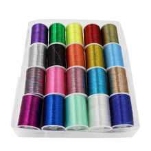 metallic thread 20 Spools Metallic Embroidery Thread - Multicolor,Polyester(7.48"X7.17"X1.5")