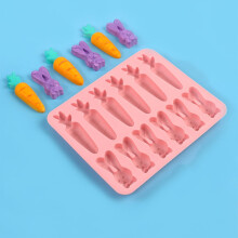 Moldes de silicona para Pascua, moldes para galletas con forma de conejito, moldes con forma de zanahoria, utensilios para hornear antiadherentes,