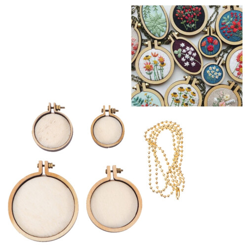 Mini Embroidery Hoops Needlework Frames, Assorted Colors, 5 Pieces for Cross and Craft Projects