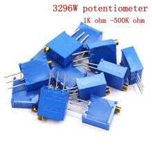 10PCS3296W Potenciômetro de Precisão Ajustável com Resistência Multivoltas 1K2K5K10K100K103 Potenciômetro Trimmer 100R - 30K OHM