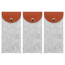 Sunglass Case Grey Felt 3 Pcs Scratch Resistant