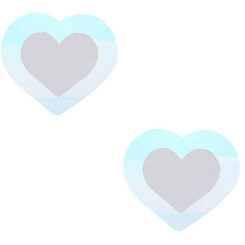 Wall Mirror Set Rustic Heart Shape 2 pcs