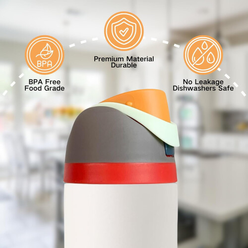 Replacement Lid Compatible with Owala Freesip, One-Button Leak-Proof Cap for 16oz/24oz/32oz/40oz Cups 2