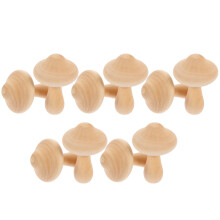 Wooden Mushroom Decor for Kids Painting Toy and DIY Craft Beige Synthetic Material 10pcs