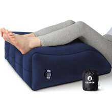 Inflatable Wedge Pillow Blue for Sleeping Leg Elevation