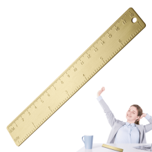 18cm Vintage Brass Straight Ruler for Drawing, Cutting, Crafting – Compatible with Students, Engineers & Teachers