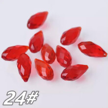 Dråbeformet facetslebet krystalglas 12x6mm 16x8mm 20x10mm 25x12mm løse vedhængsperler - 24# Rød - 16x8mm (20 stk.)