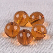 Crystal Glass Beads Round Glossy Brown 8mm 30pcs
