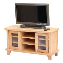 Simulation Miniature TV Cabinet 1:12 Dollhouse Furniture and Accessories Wooden Modern Decoration for Living Room and Bedroom Brown