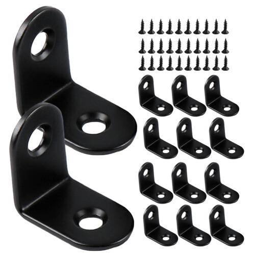 20pcs Corner Brackets L Brackets Cabinet Shelf Brackets L-shaped Right Angle Bracket 1
