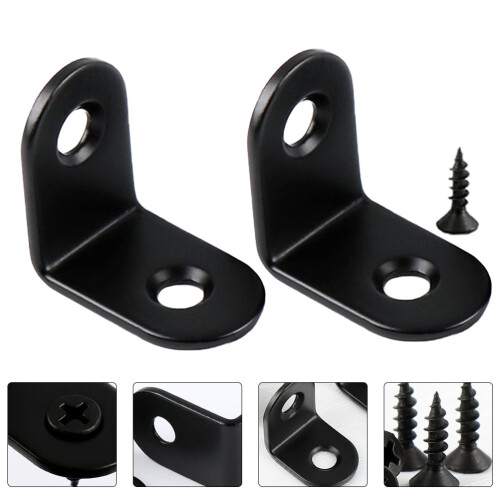 20pcs Corner Brackets L Brackets Cabinet Shelf Brackets L-shaped Right Angle Bracket 2
