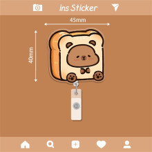 Acrylic Cartoon Capybara Badge Reel Retractable Alligator Clip ID Card Holder for Nurse Doctor Office Worker Teacher Student