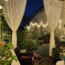 White Lace Curtains for Living Room & Balcony – Light Blocking, Heat Insulating, Modern Home Decor