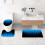 4 Piece Striped Gradient Waterproof Polyester Bathroom Set, Gradient Gothic Abstract Bathroom Decor Set Accessories 4