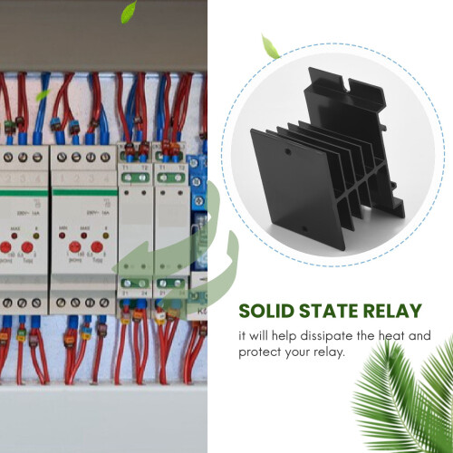 Solid State Relay Heat Sink,3PCS Aluminum Heatsink PID Temperature Controller Heat Sink for Solid State Relay and SSR Radiator Module Black for 2