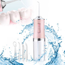 Water Flosser - Portable Cordless Teeth Flosser Rechargeable Travel Rinse Cleaner IPX7 Waterproof Electric Water Flosser-Pink