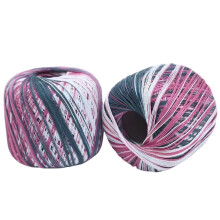 2 rollos de hilo de algodón fino, hilo de seda teñido segmentado de colores, rollo para proyectos de ganchillo y tejido, tipo 23