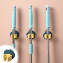 Soporte de pared para escobas y fregonas – Organizador de almacenamiento de alta capacidad sin necesidad de taladrar, ideal para el baño y